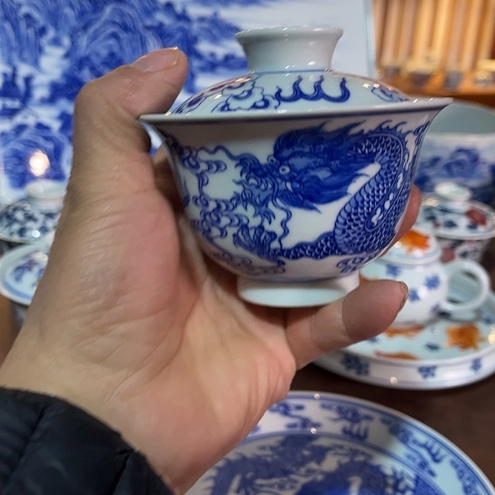 錡镇堂手工手绘盖碗