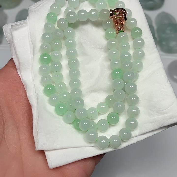 翡翠未镶嵌颈饰项链