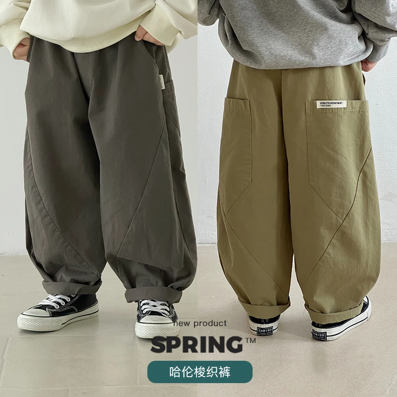 春季新品现货 ivan家童装2025男童女童中大童梭织哈伦裤 杨dz4491
