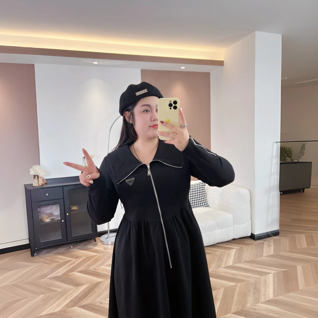 断码捡漏~娇养千金 / 赫本风设计感拉链显瘦连衣裙7277花契大码