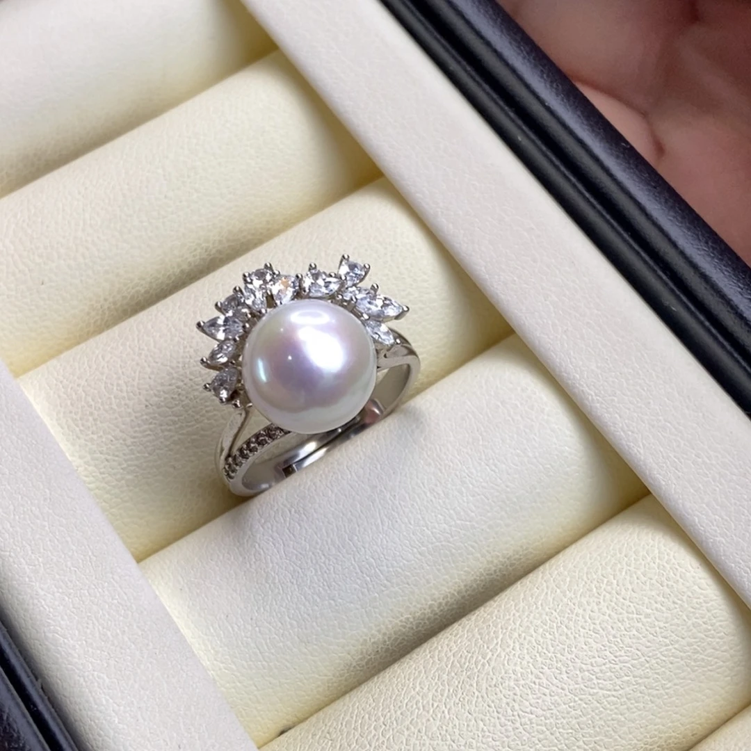 戒指淡水珍珠银S925镶嵌