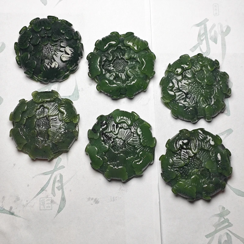 和田碧玉花吊坠多样性发货拍一发一