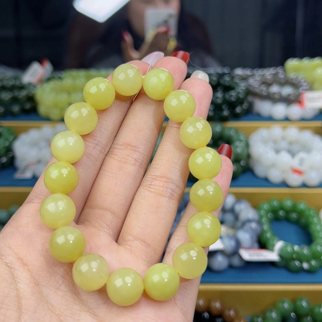 和田玉未镶嵌手链天然和田玉新疆若羌黄口手串12