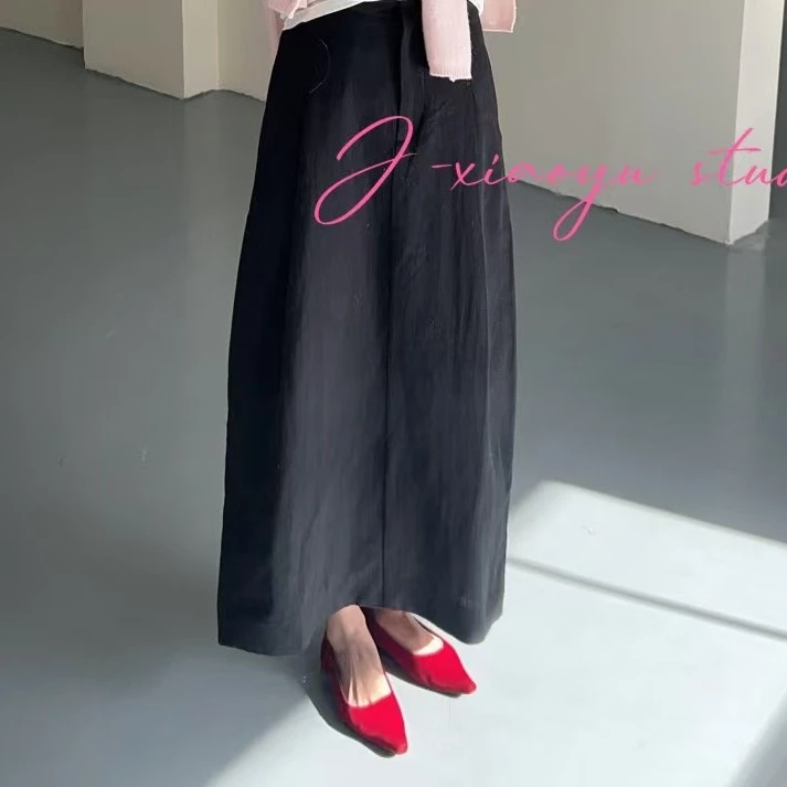 超级好看的麻料长裙