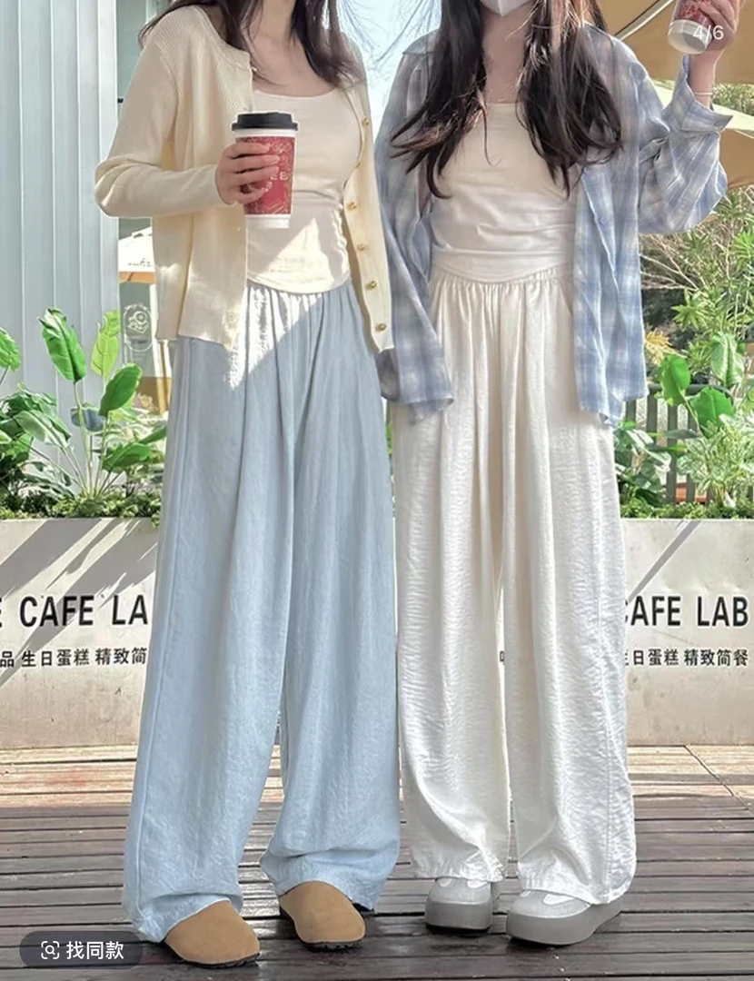 裤长113高个子加长款夏季奶芙山本裤阔腿裤