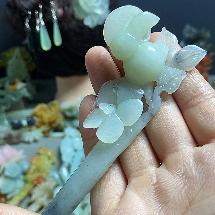 岫玉未镶嵌发簪发簪