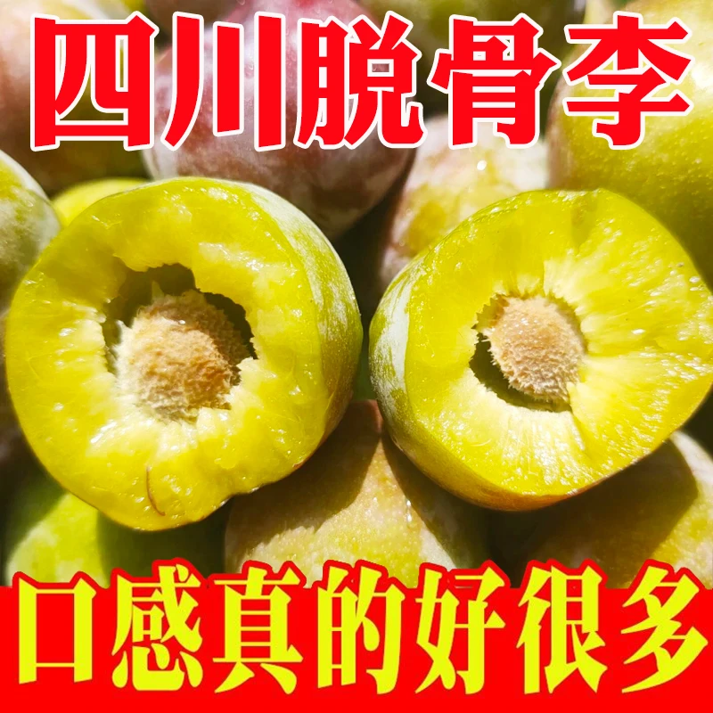 四川正宗脱骨茵红李半边红新鲜现摘脆甜多汁应季水果   A