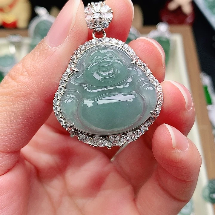 颈饰银S925镶嵌翡翠吊坠