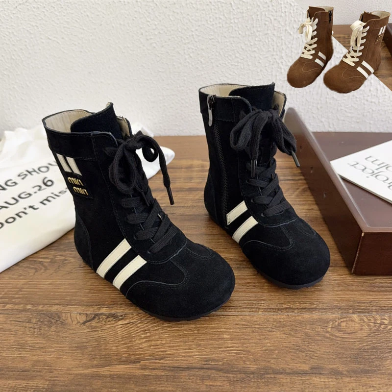 儿童马丁靴2025秋季新款女童废土风短靴男童德训户外沙漠运动单靴