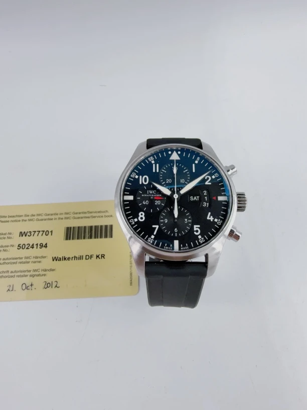95新 IWC/万国 飞行员IW377701自动机械计时男士手表  表径43MM