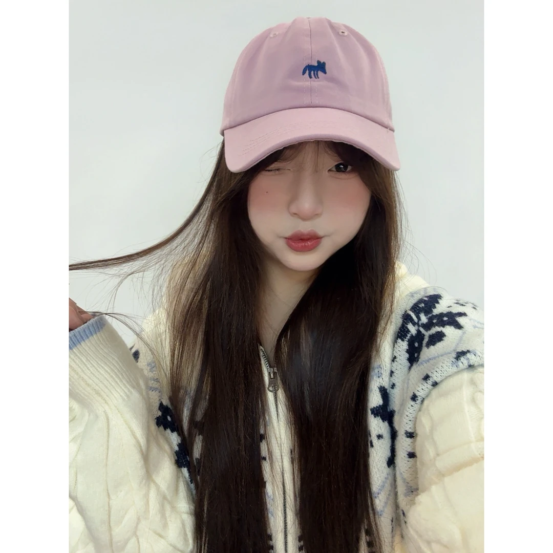 2025新款刺绣小狐狸棒球帽运动男女加深宽檐显脸小鸭舌帽
