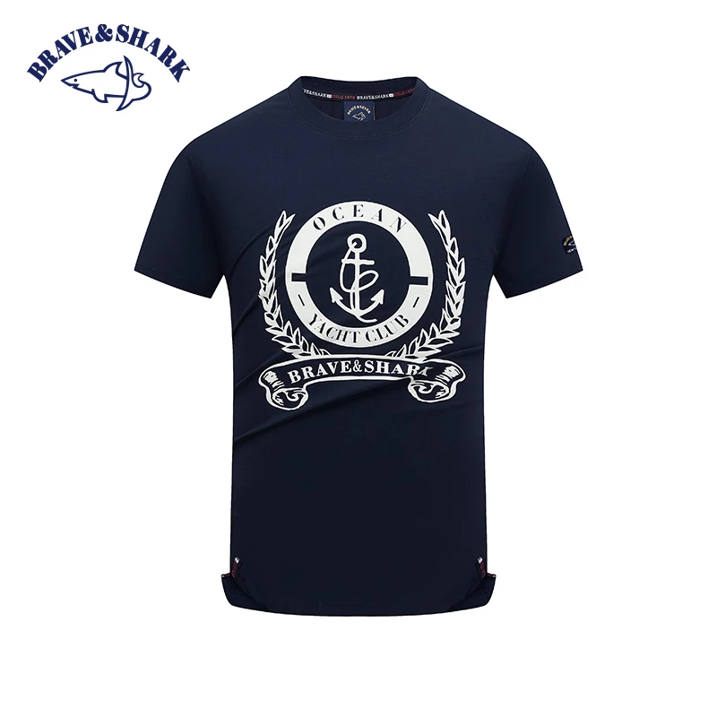 【官方正品】BRAVE&SHARK/鲨鱼夏季短袖T恤男印花休闲短袖T运动户外