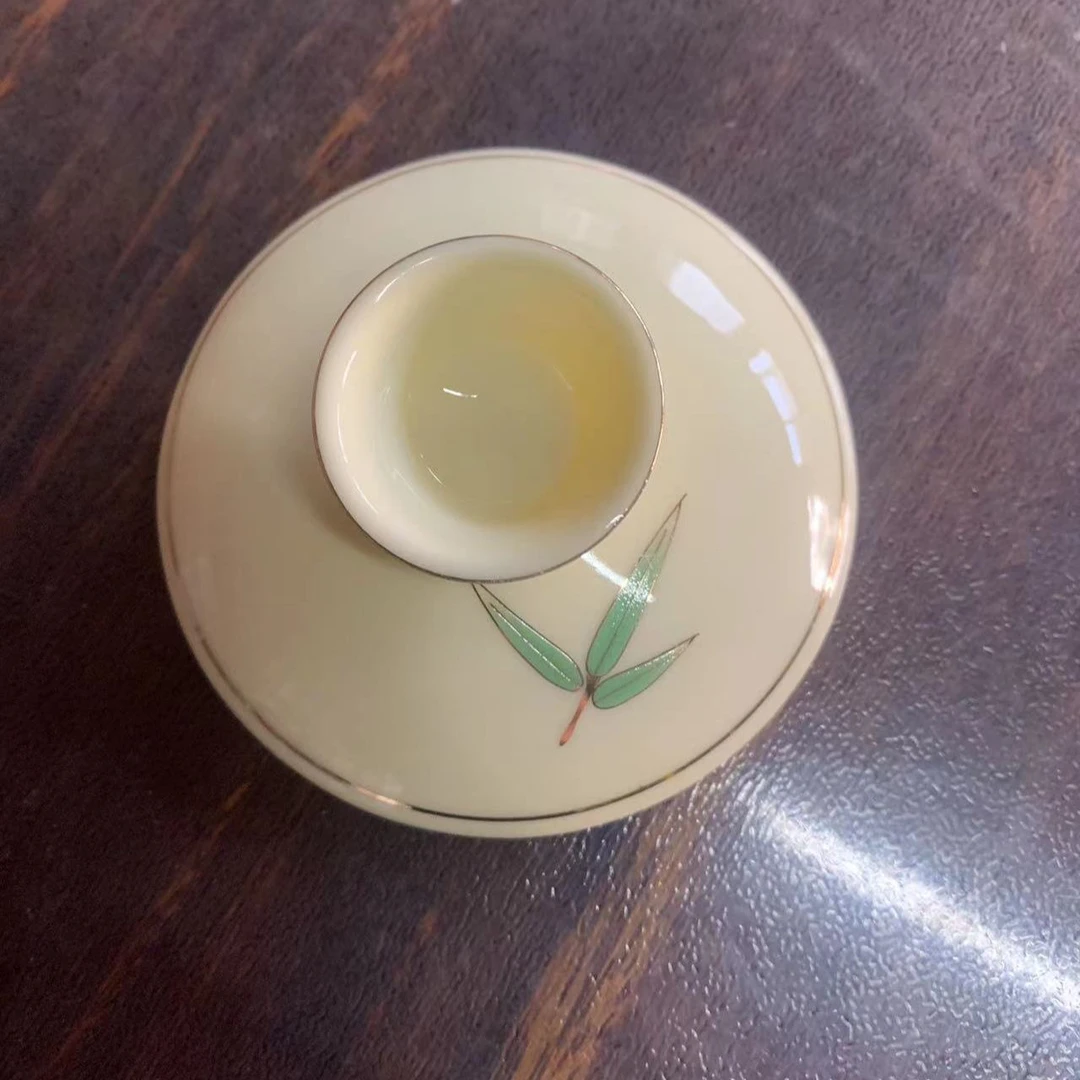 宝石黄羊脂玉三才盖碗(盖子)口径约7.7cm单盖茶具