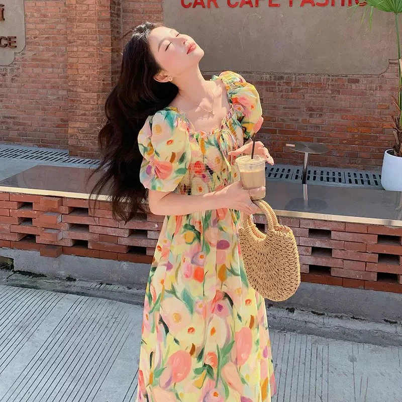 油画少女连衣裙33580