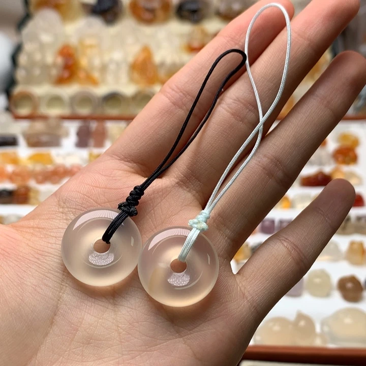 玛瑙/玉髓未镶嵌玛瑙平安扣挂饰
