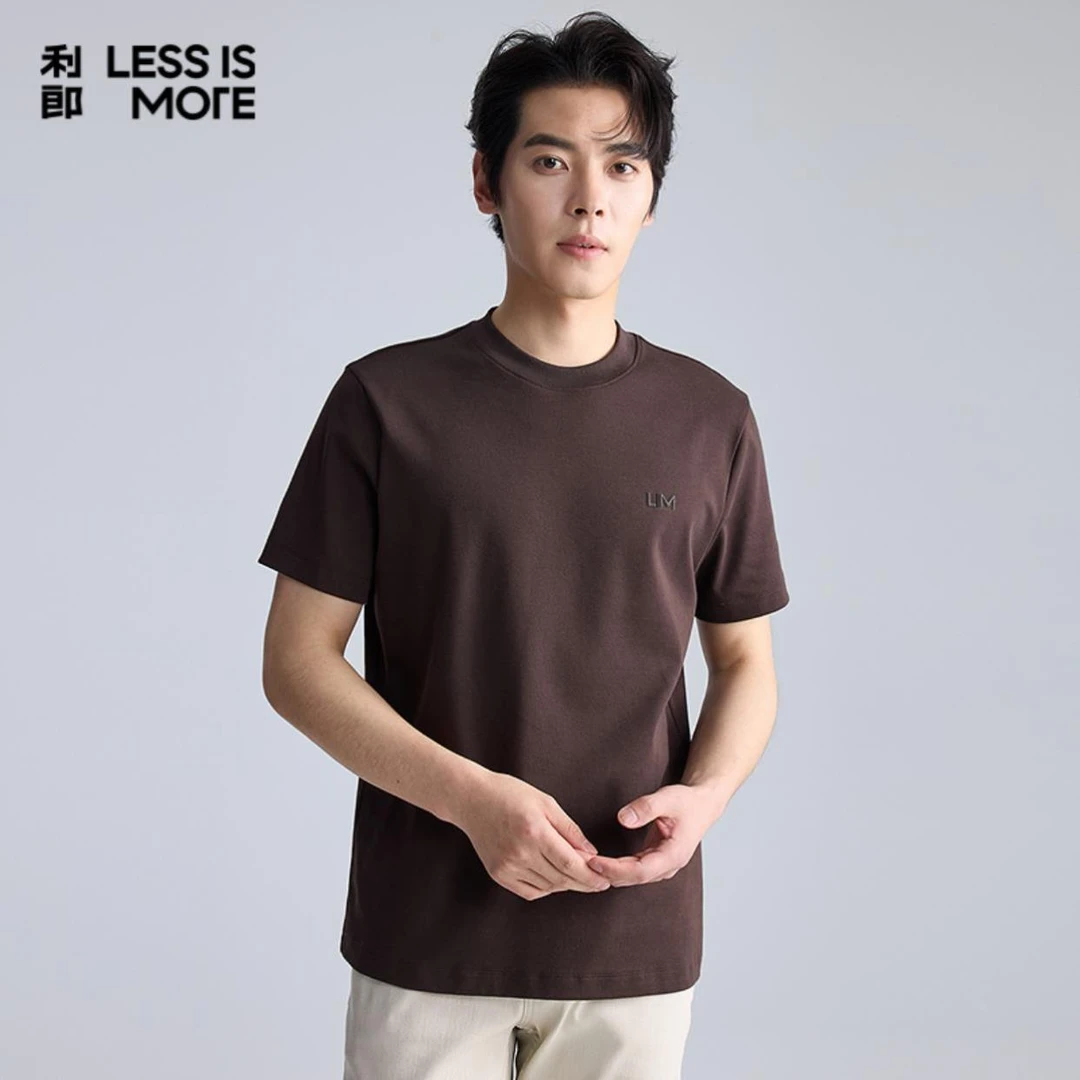 利郎【棉弹亲肤T恤】男士春秋季抗皱半袖吸湿透气圆领短袖A5QTX003