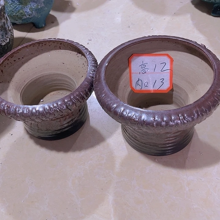 景德镇陶瓷花盆高12口13微瑕