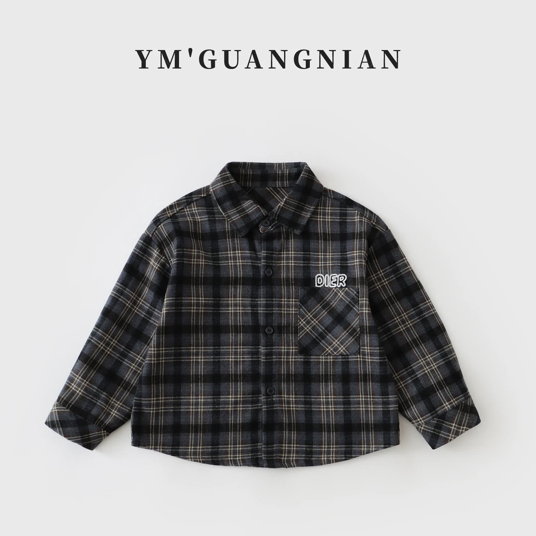 【幼棉光年】秋季男童休闲洋气长袖衬衫儿童韩版百搭时尚衣服720023