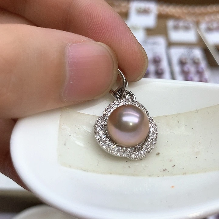 合金淡水珍珠吊坠