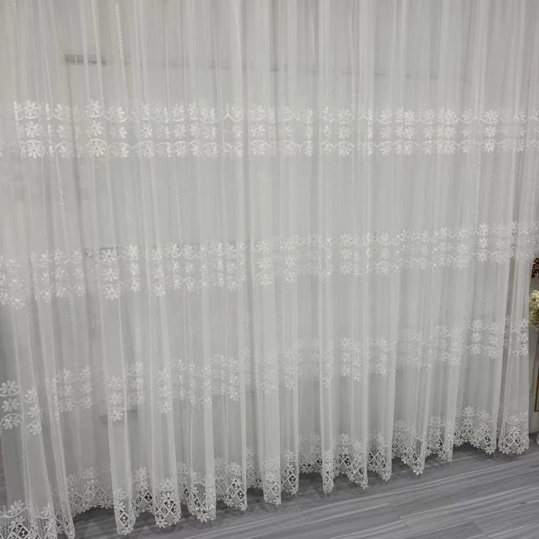 白色纱窗帘 新款窗帘004