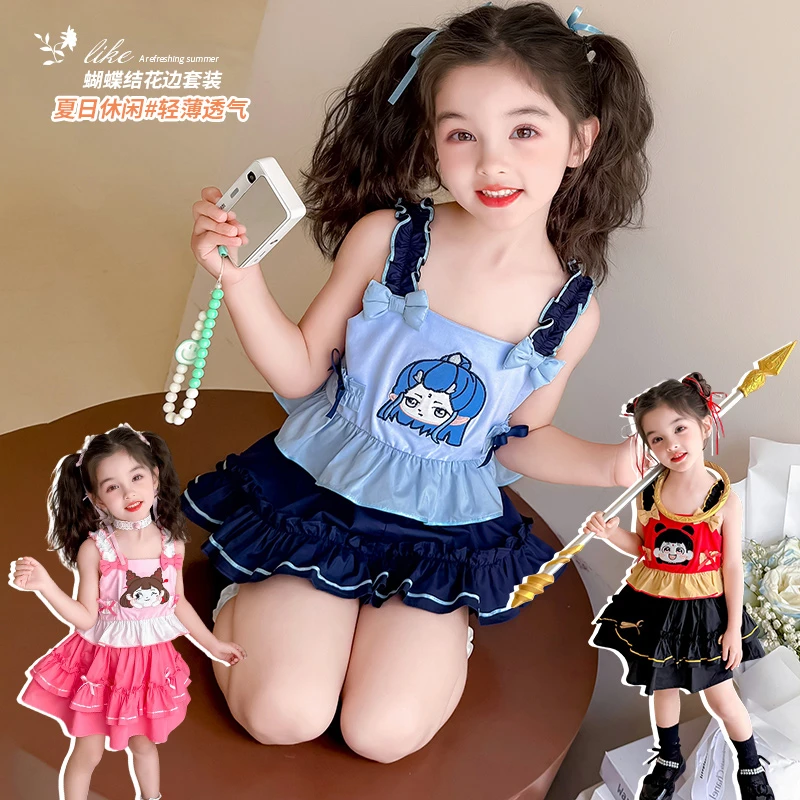 三色卡通套装夏款