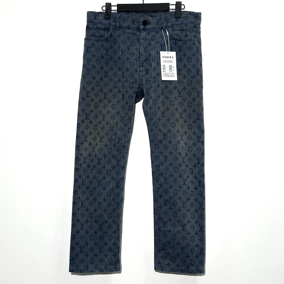 全新未使用 LouisVuitton/路易威登 29码 logo满印 牛仔裤 0184