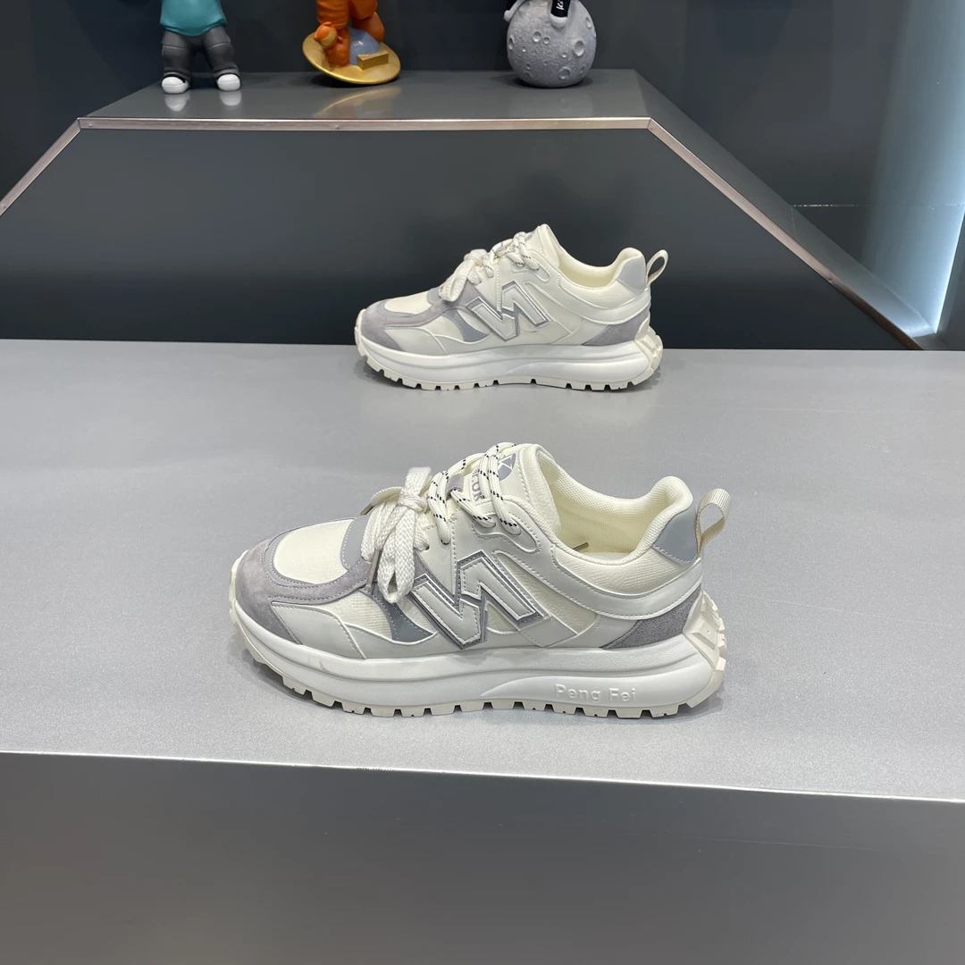 秋季新款2025增高耐磨时尚休闲男鞋厚底百搭复古拼接潮流潮鞋