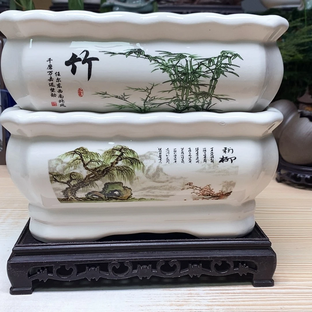 紫砂花盆陶瓷艺术花盆陶瓷