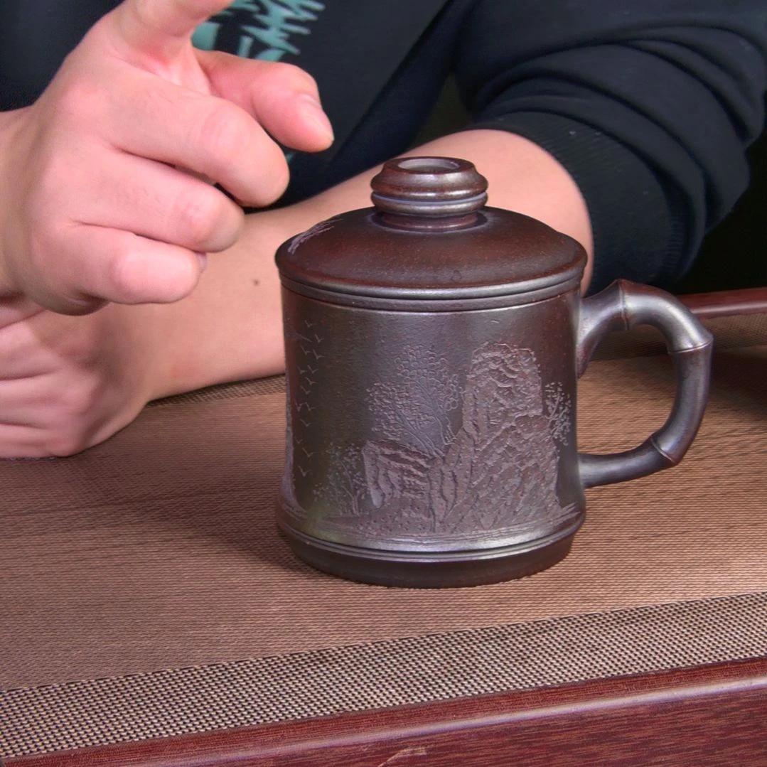 【闪购商品】紫砂茶盏柴烧观山