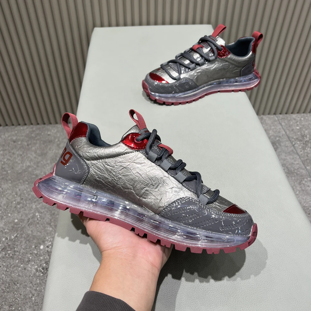 潮牌LOGO果冻透明底老爹鞋时尚运动舒适百搭舒适男士潮流休闲鞋秋