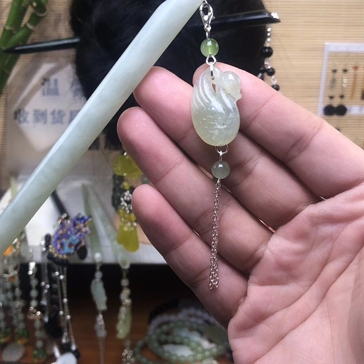 蛇纹石玉未镶嵌发簪