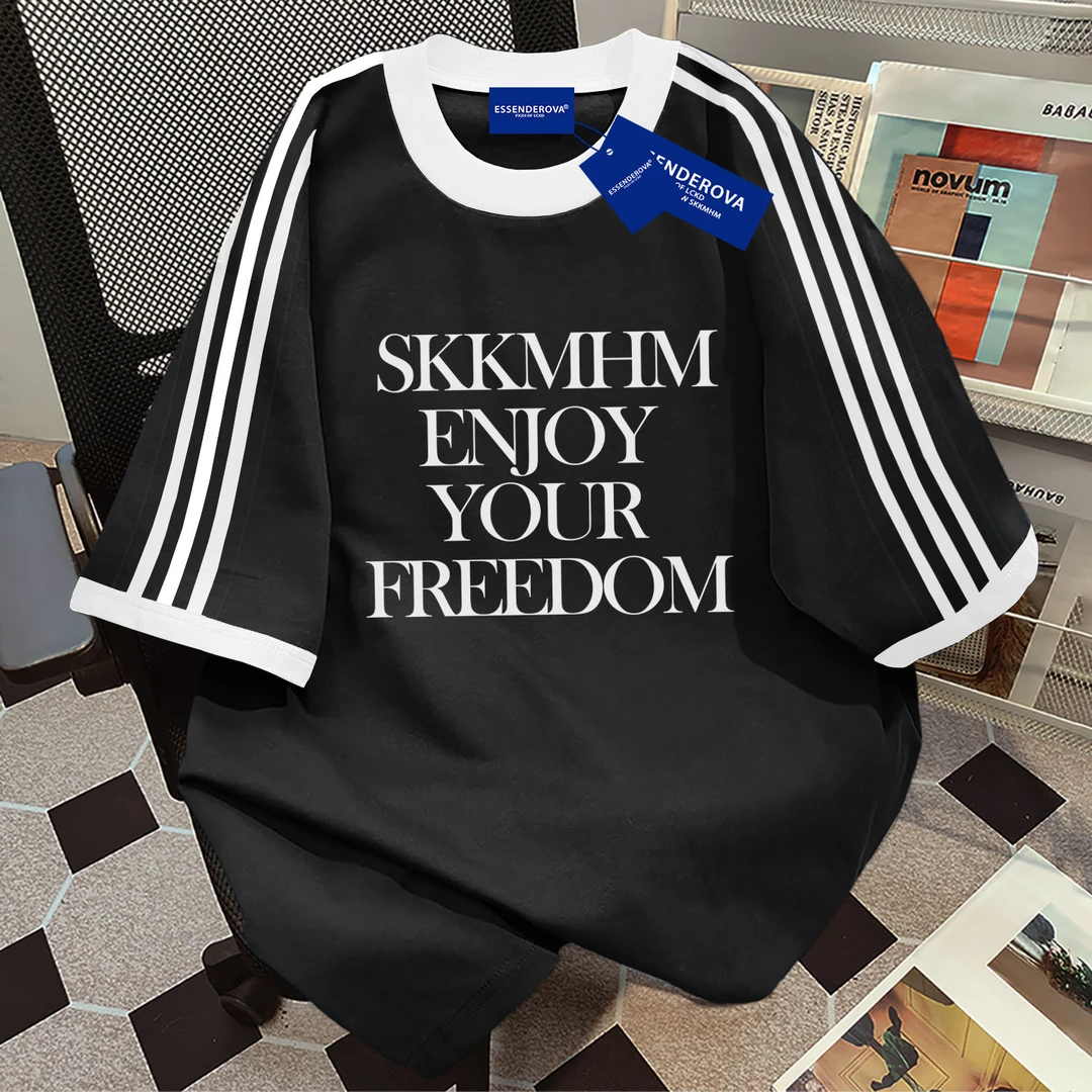 100%纯棉个性街头圆领短袖t恤男女夏季爆款宽松街头学生情侣上衣