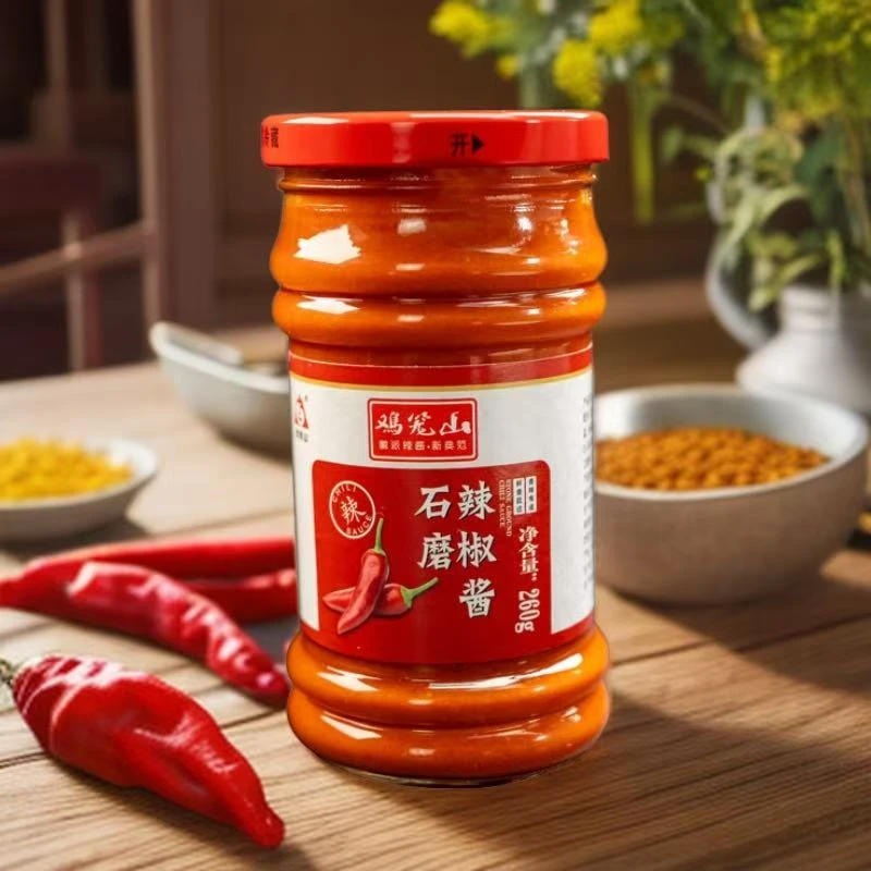 安徽江北农家石磨辣椒酱鲜香蘸包子饺子拌饭拌面调味香辣开胃