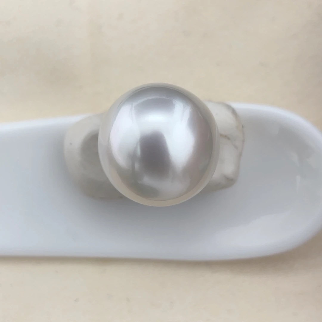未镶嵌耳饰海水珍珠海水澳白15-16mm