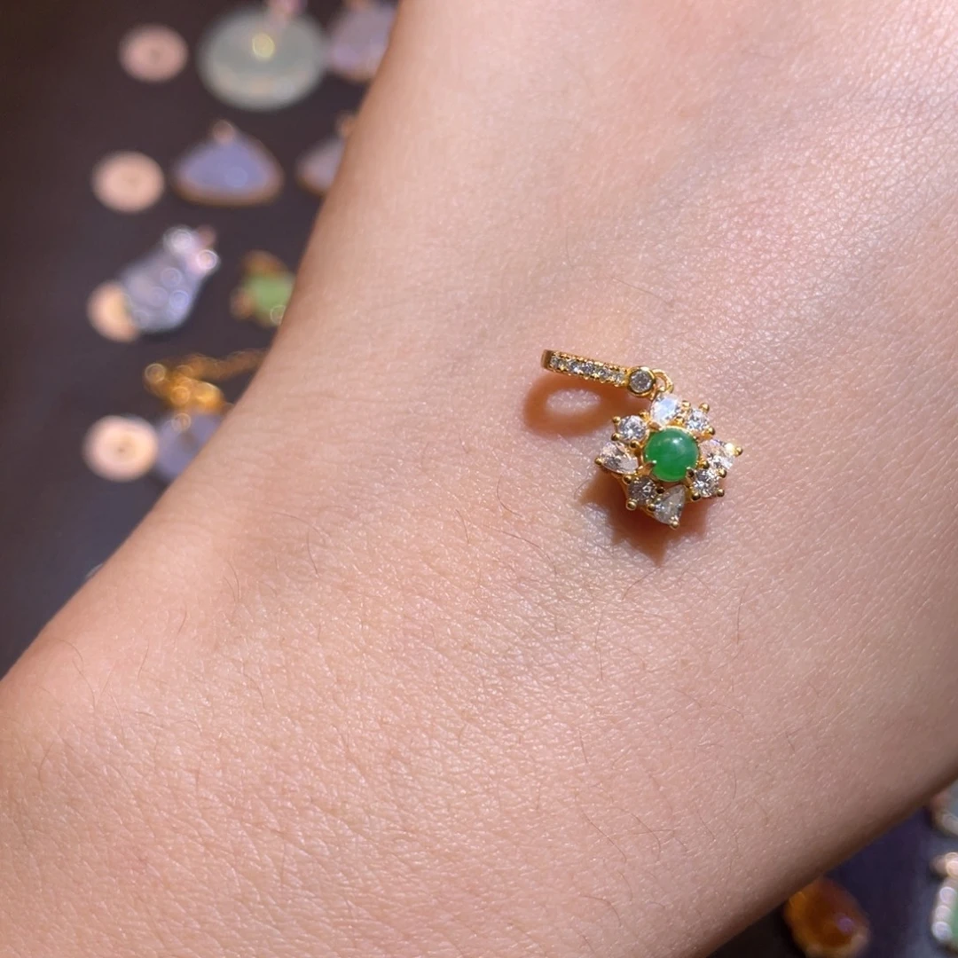 翡翠银S925镶嵌颈饰