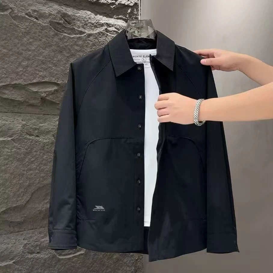 早秋新款男士时尚潮流休闲百搭衬衣外套9857