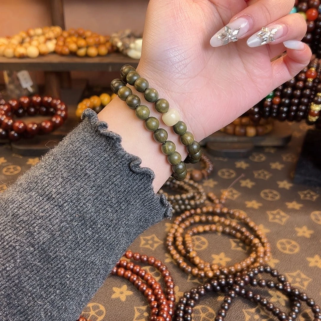 维腊木（绿檀）绿檀木0.8老型白珠双圈