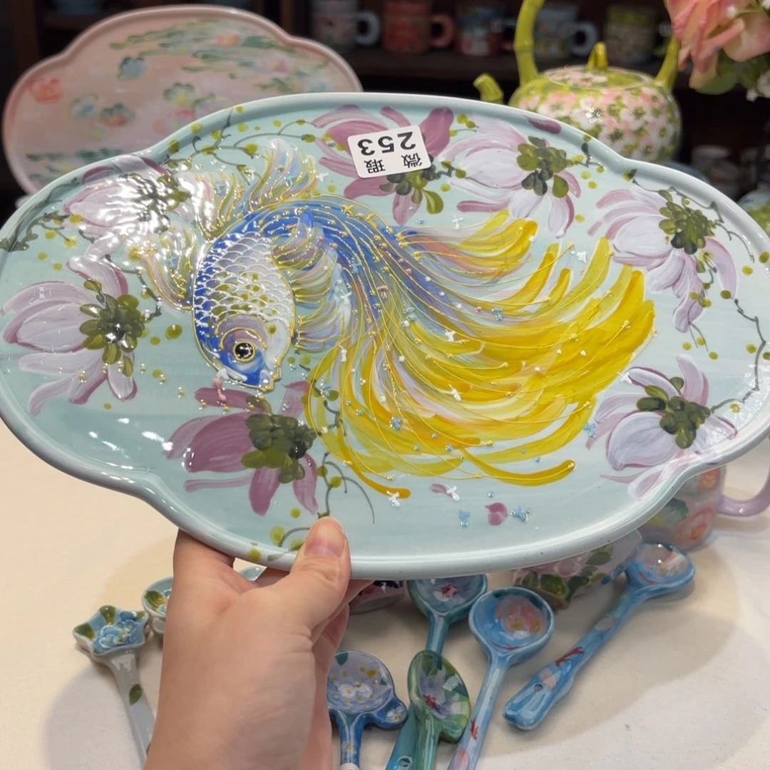 景德镇手绘高温釉下彩陶瓷茶具