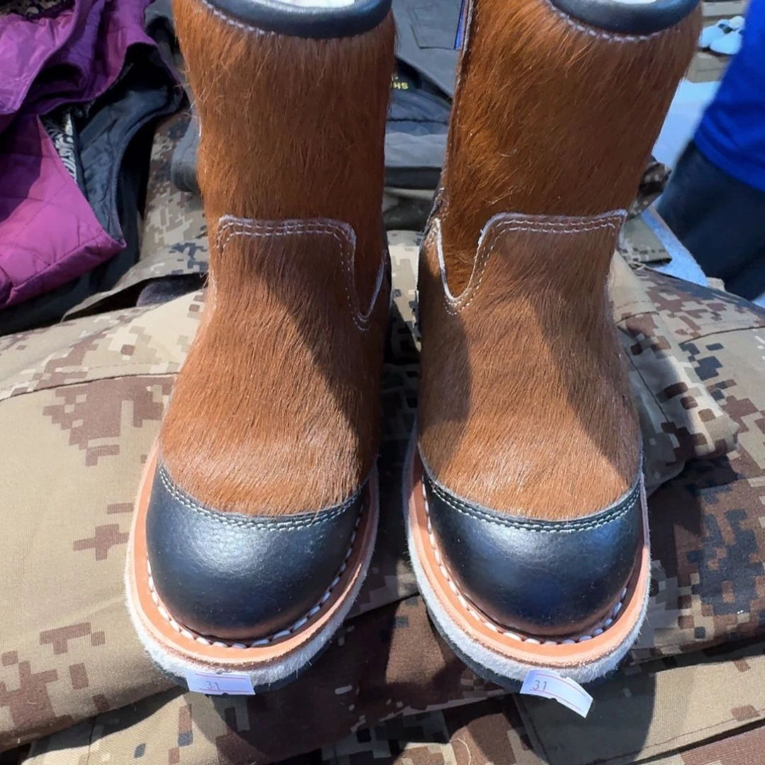 羊剖层皮革31码儿童马毛