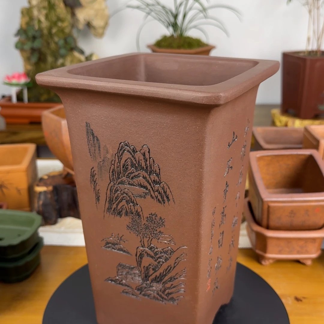 紫砂花盆泪***亮紫砂花盆