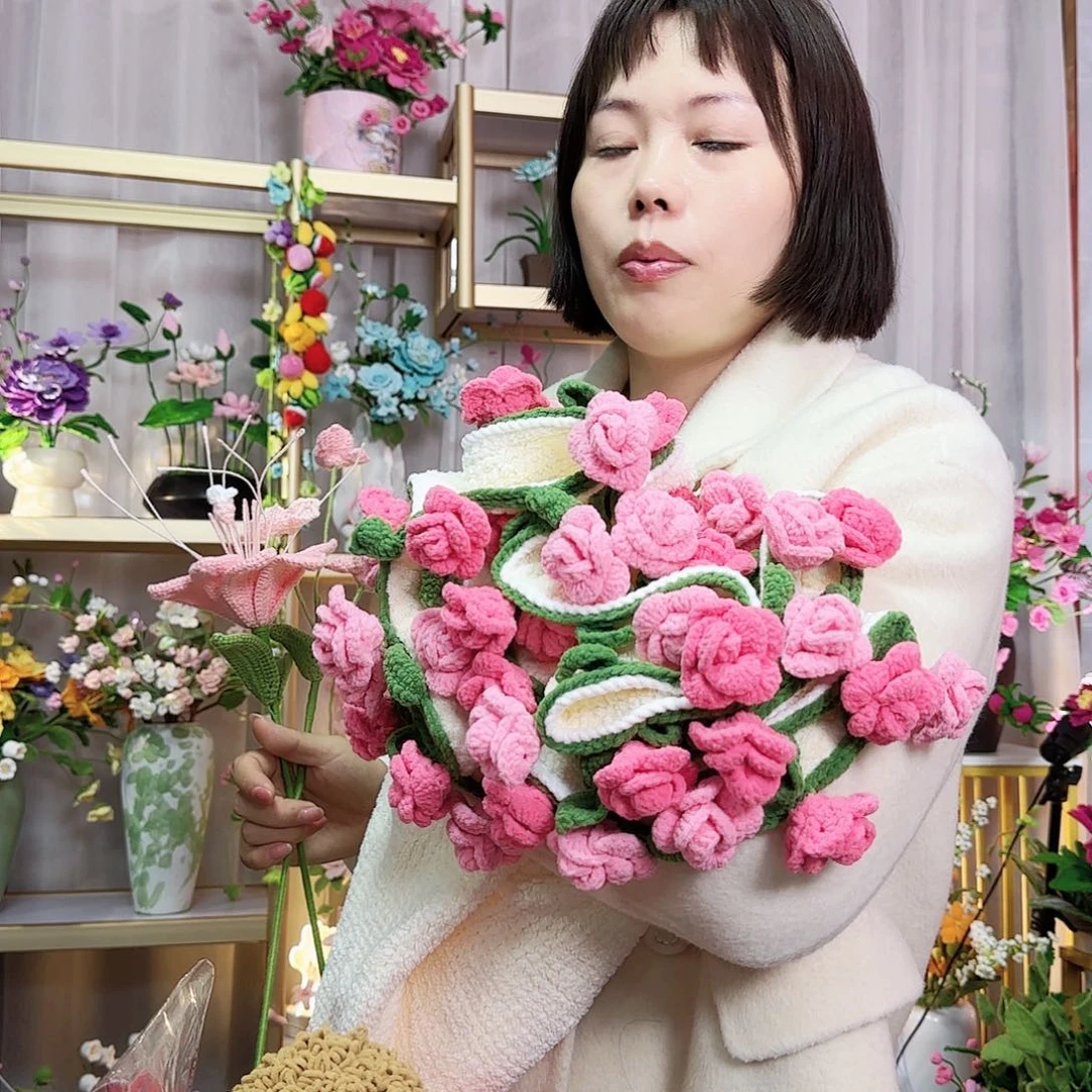 纯手工钩织手工钩织设计花毯