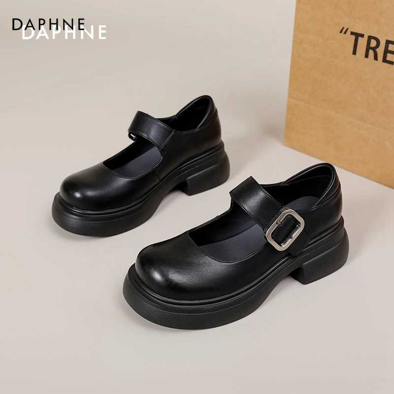 Daphne/达芙妮女鞋2025春季玛丽珍鞋粗跟百搭简约经典休闲jk日系