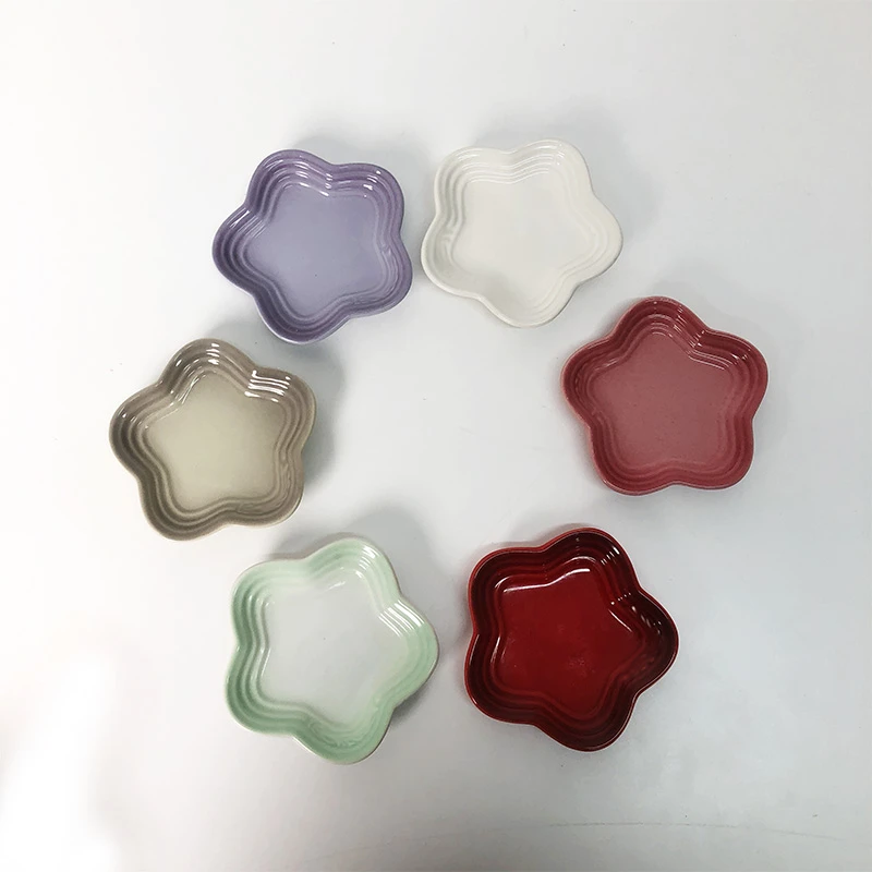 【11cm】摩瑟DP【花朵小醋碟套装】YCDF花瓶摆件玻璃陶瓷花