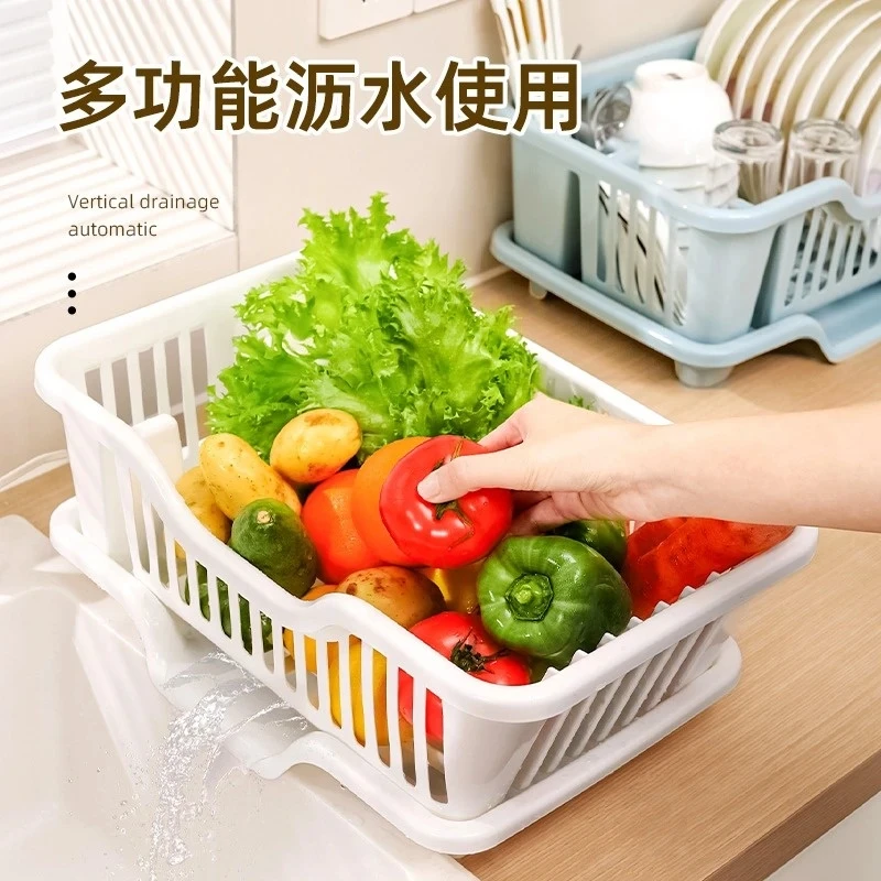 多功能碗碟沥水架加厚收纳碗柜多功能家用厨房大号碗盘收纳置物架