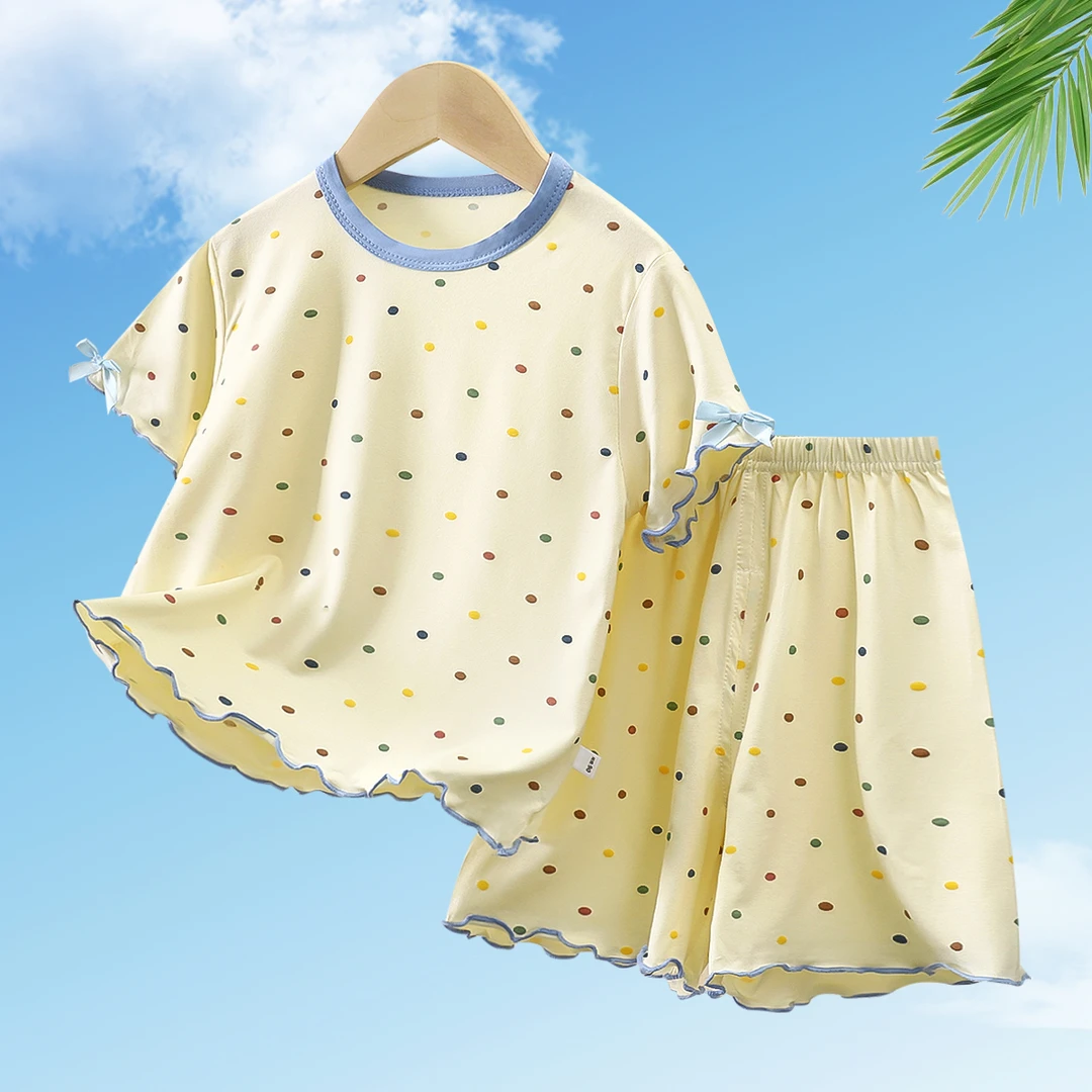 儿童短袖短裤套装家居服宝宝空调服童装女童洋气短裤女宝夏季衣服