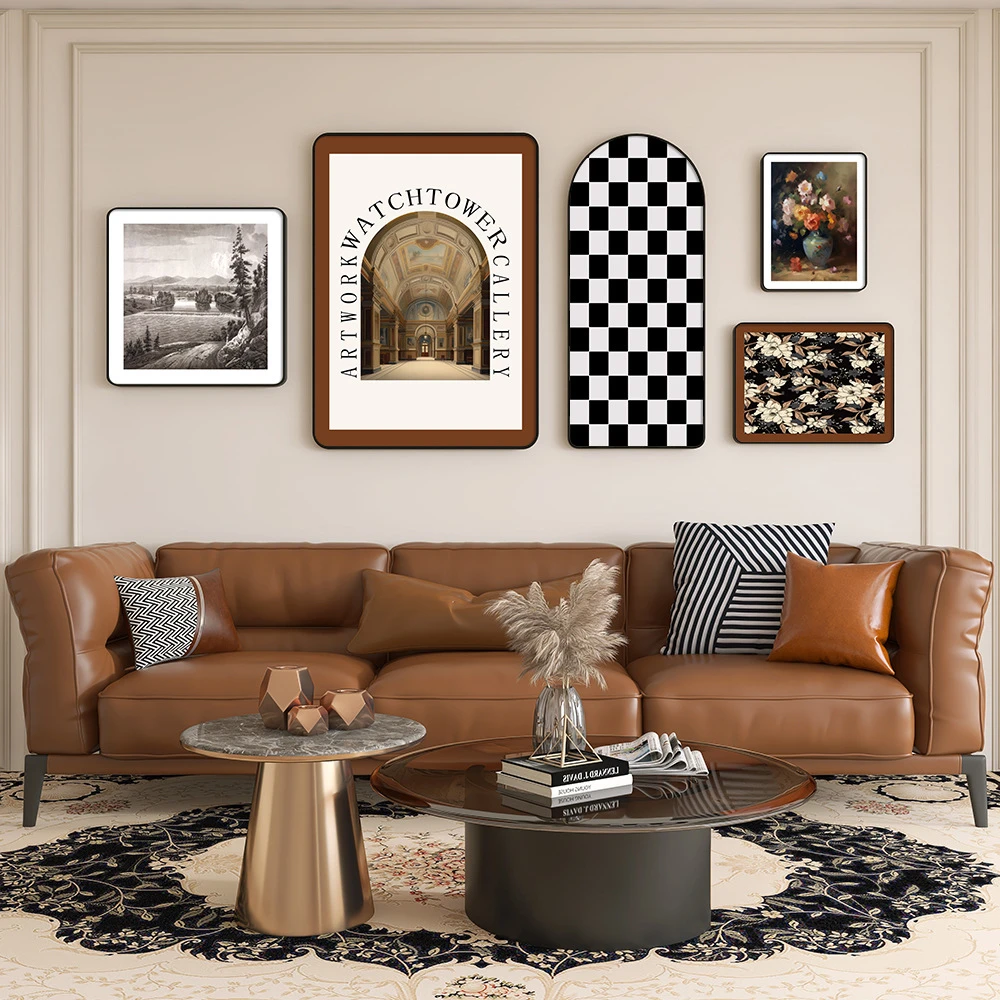 法式复古客厅装饰画欧式沙发背景墙挂画现代轻奢小众客厅挂画