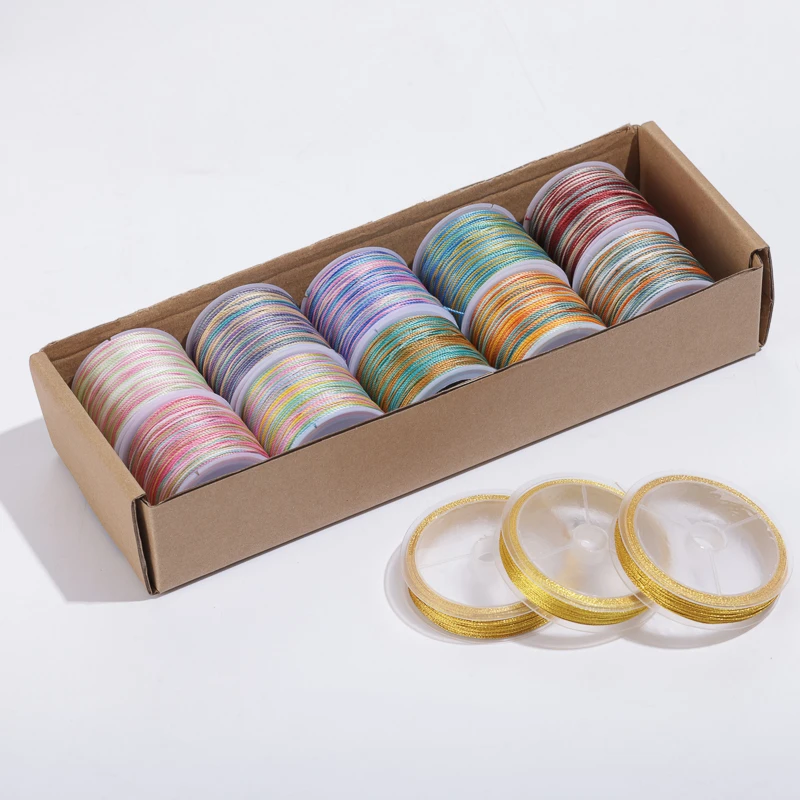 10色纯色段染股线套盒18股手工DIY编织套盒