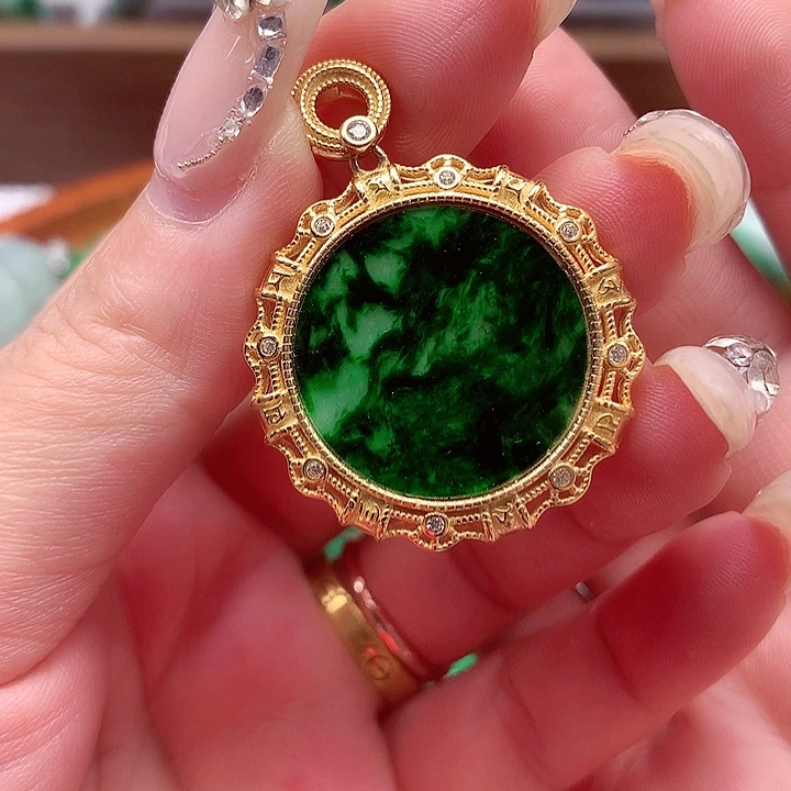 颈饰银S925镶嵌翡翠翡翠