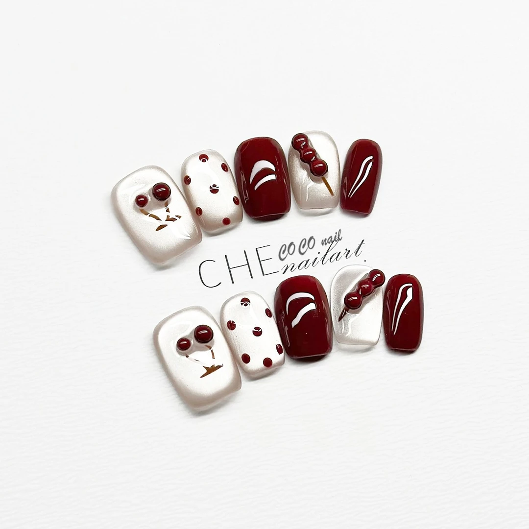 纯手工穿戴甲猫眼2025新款显白葫芦可卸高级成品美甲贴片BA460