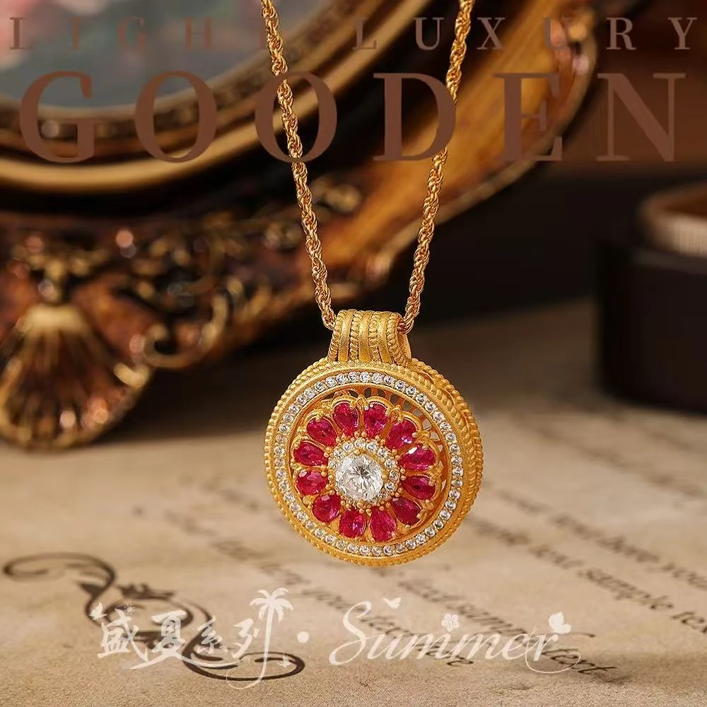 坠链均925银 Gooden岛家【旋转玫瑰】高级感古法复古气质新中式项链